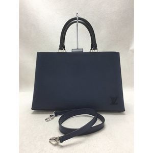 Louis Vuitton Kleber MM HandBag Epi Leather Blue
